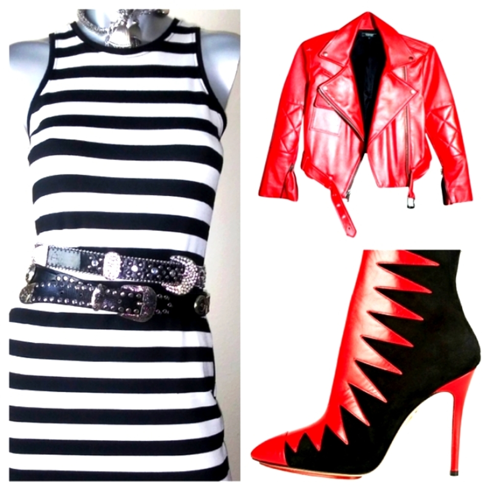 "Rachel Roy" Salt/Pepper Fitted Dress